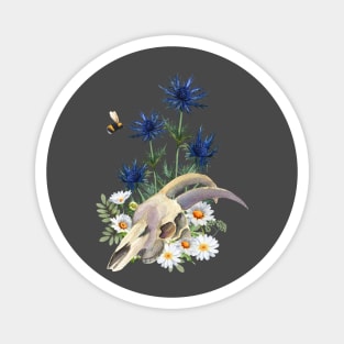 Wildflower Skull Magnet